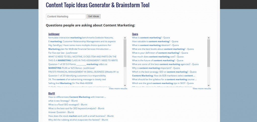 Content Topic Ideas Generator & Brainstorm Tool