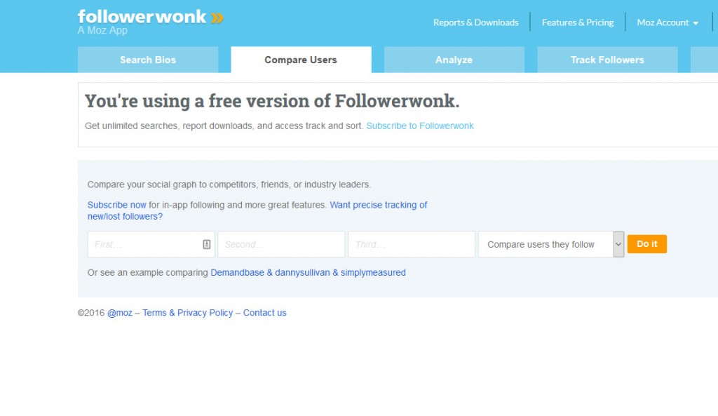 Followerwonk Content Marketing Tool