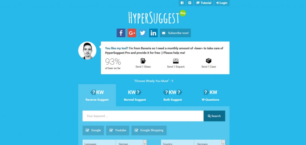 Hypersuggest Keyword Recherche-Tool